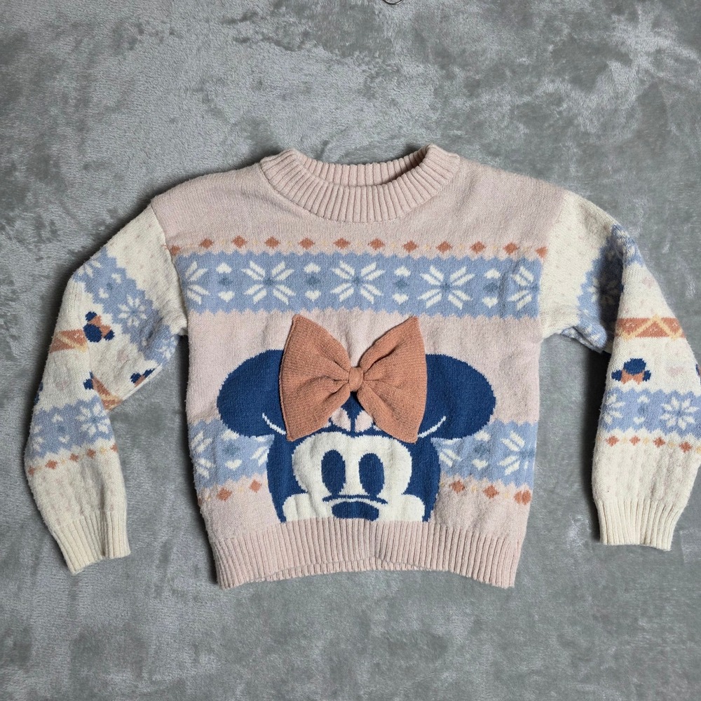 Disney‎ Junior Minnie Intarsia Sweater Toddler Size 4T Pre-Owned
